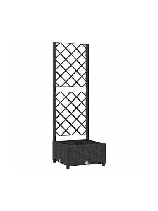 vidaXL Planter Box with Lattice 40x121.5cm in Black Color 318268