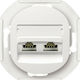 Aling Conel E614.0 Double Network Socket RJ45 with Frame Type Cat5 in White Color 15.005.0181