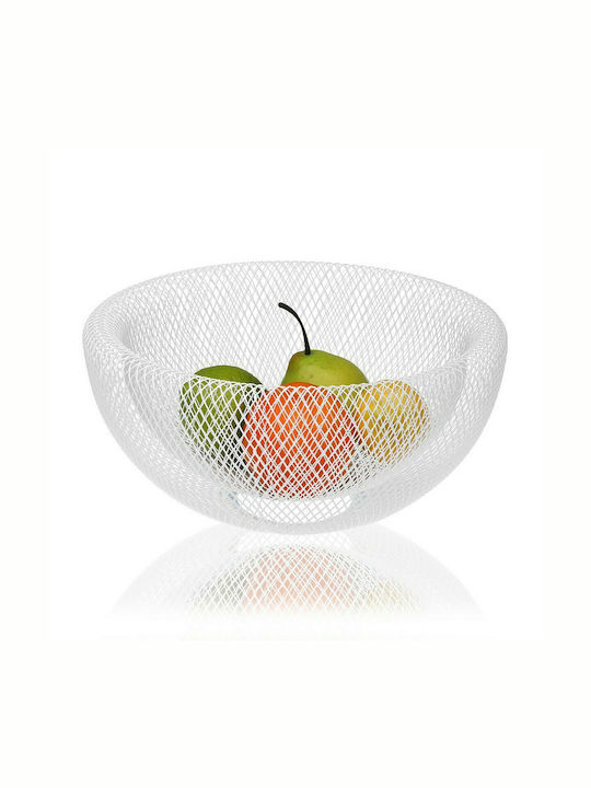 Versa Fruit Bowl Metallic White 30x30cm