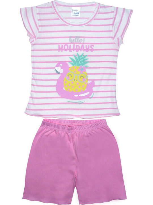 Pretty Baby Детска пижама Лятна Розов