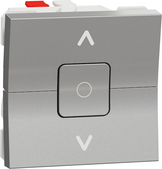 Schneider Electric New Unica Recessed Wall Switch Rolling Shutters Two-Way without Frame Silver