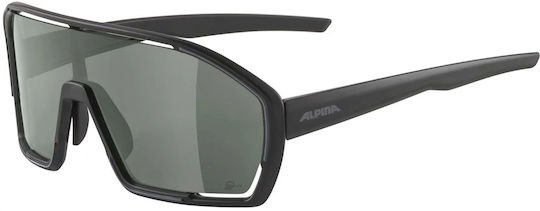 Alpina Γυαλιά Ποδηλασίας Bonfire Q-Lite Multi-sport με Μαύρο Σκελετό και Σκούρους Φακούς