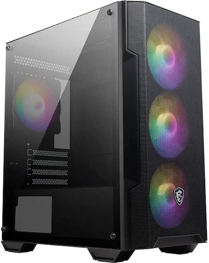 MSI MAG Forge M100A Gaming Micro Tower Carcasă PC cu Panou Lateral și Iluminare RGB Neagră