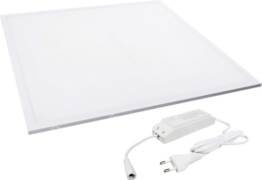 123led Τετράγωνο Χωνευτό LED Panel 40W με Θερμό Λευκό Φως 3000K 59.5x59.5εκ.