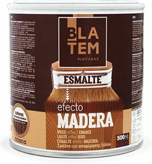 Blatem Βερνικόχρωμα Απομίμησης Ξύλου Διαλύτου Efecto Madera 0.5lt Καρυδιά Ανοιχτή Σατινέ