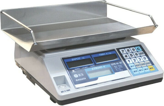 ICS Nagata Elektronisch Einzelhandelswaage mit einer Wiegekapazität von 30kg und einer Unterteilung von 10gr