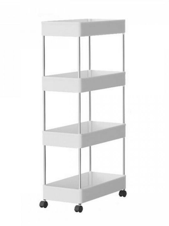 Next Plastic Kitchen Trolley with 4 Tiers White 40x22x86cm