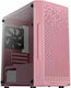 Aerocool Trinity Mini v1 Gaming Mini Tower Computer Case with Window Panel Pink