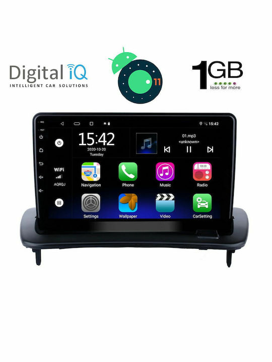 Digital IQ Auto-Audiosystem für Volvo C30 / S40 2006 - 2013 (Bluetooth/USB/AUX/WiFi/GPS/Apple-Carplay/Android-Auto) mit Touchscreen 9"