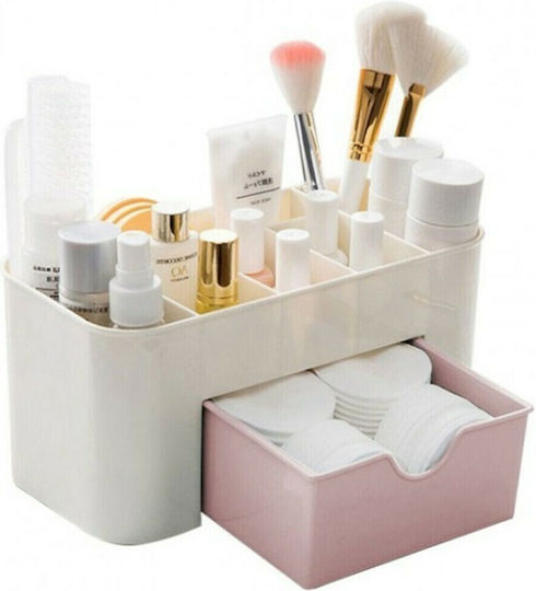 Kosmetikorganisator mit Schubladen & Trennzeichen Pastell Rosa 21x11x10cm