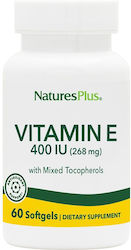 Nature's Plus Vitamin E Βιταμίνη 400iu 268mg 60 μαλακές κάψουλες Nature's Plus Vitamin E Βιταμίνη 400iu 268mg 60 μαλακές κάψουλες