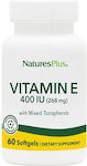 Nature's Plus Vitamin E Vitamină pentru Antioxidant 400iu 268mg 60 softgels