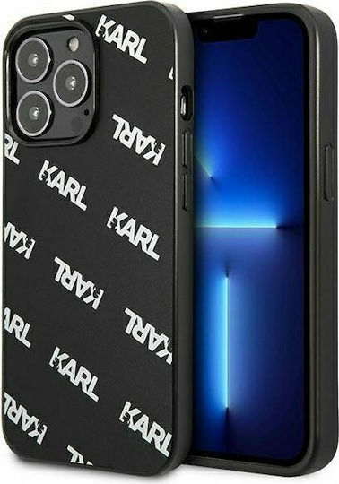 Karl Lagerfeld Allover Umschlag Rückseite Kunststoff Schwarz (iPhone 13 Pro)