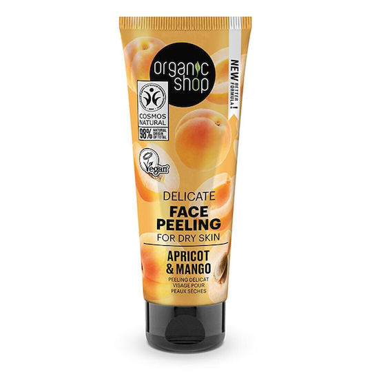 Organic Shop Delicate Apricot & Mango Κρέμα για Peeling Προσώπου 75ml