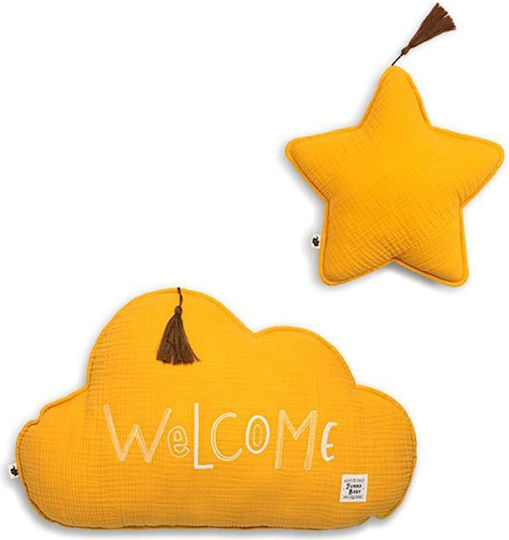 Funna Baby Crib Decorative Pillows Welcome Yellow 2pcs