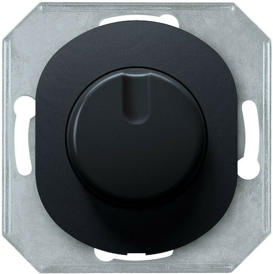 Aling Conel E6173.E1 Χωνευτός Διακόπτης Dimmer χωρίς Πλαίσιο Κλασικός Περιστροφικός σε Μαύρο Χρώμα