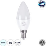 GloboStar LED Lampen für Fassung E14 und Form C37 Kühles Weiß 928lm 1Stück