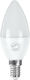 GloboStar LED Bulb 6W for Socket E14 and Shape C37 Cool White 696lm