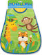 Stephen Joseph Monkey Bib Plastic with Hoop & Loop Fastener & Pocket Multicolored