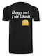 Mister Tee Happy Me I See Ghosts T-shirt Μαύρο Βαμβακερό