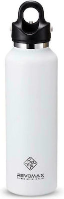 Revomax Bottle Thermos Stainless Steel White Checkmate 592ml with Loop DWF-20115BC