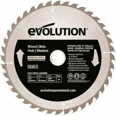 Evolution GW255TCT-40 Disc de tăiere Lemn 255mm 1buc