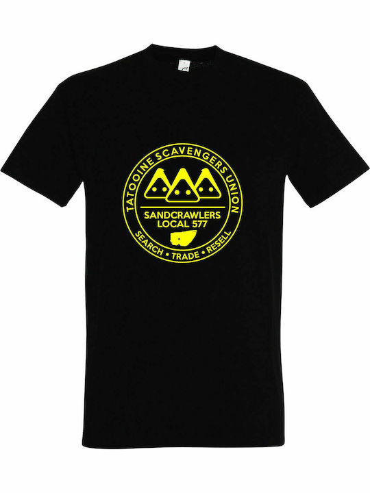 T-shirt Unisex, " Star Wars, Tatooine Scavengers Union, Mandalorian ", Schwarz