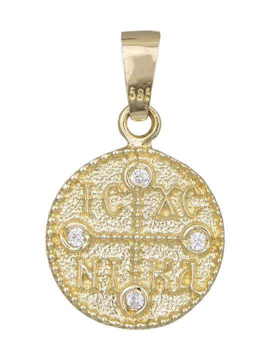 Pendant Kids Talisman Double Sided Constantine from Gold 14K