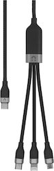 Unitek Cablu USB La Lightning / Type-C / Micro USB 1.5m C14101BK