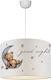 Freebox Kids Fabric Single Ceiling Light Teddy Bear White 60W 28x21cm