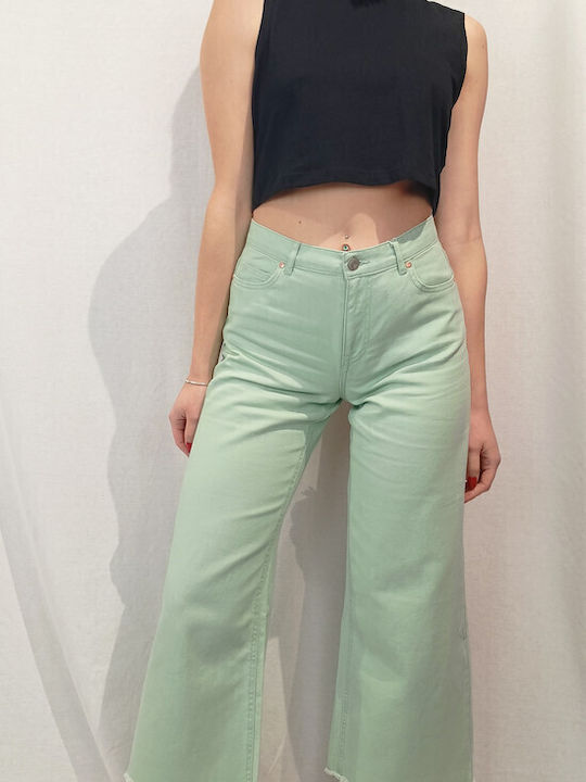 Only Wide Γυναικείο Jean Παντελόνι Frosty Green