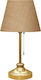 HomeMarkt Metal Table Lamp for Socket E27 with Beige Shade and Gold Base