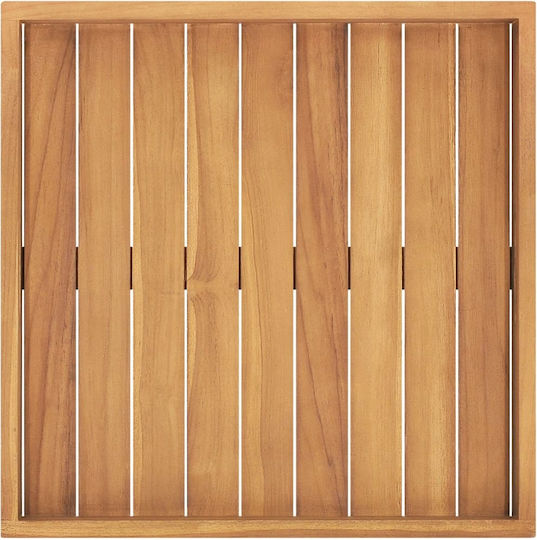 vidaXL Holz Rechteckig Serviertablett mit Griffen in Braun Farbe 50x50x7cm 315457 1Stück
