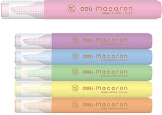 Deli Mi You Macaron Textmarker 4mm Mehrfarbig 6Stück