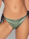 Bikini Slip με Κορδονάκια Χακί