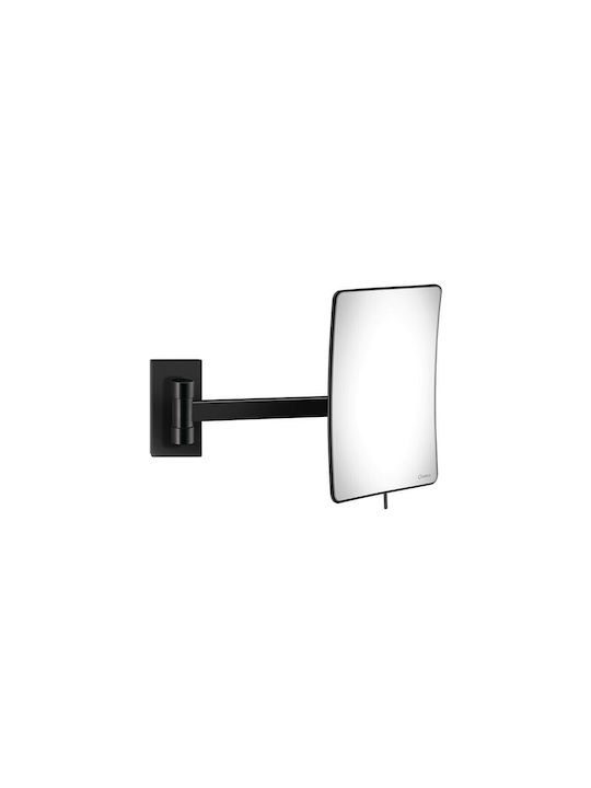 Sanco Vergrößerung Rechteckiger Badezimmerspiegel aus Metall 15x21cm Schwarz