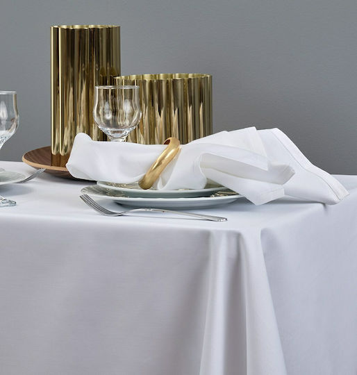 Blanc de Blanc Τablecloth Solid Satin White 160x280cm