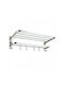 Next Wall-Mounted Bathroom Shelf Unit with 9 Positions ​80x18.6cm Inox Silver