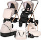 Lorelli Infinity 3 in 1 Verstellbar 3 in 1 Baby Kinderwagen Geeignet für Neugeborene Beige