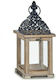 Gift Decor Wooden Lantern Brown 13x13x29cm