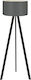 HomeMarkt Cruz Floor Lamp H140xW38cm. with Socket for Bulb E27 Gray
