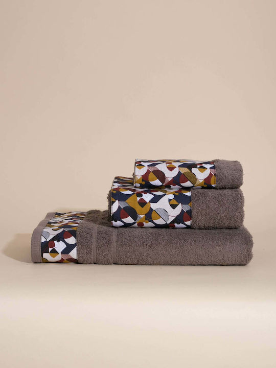 White Fabric Hand Towel Lewis 30x50cm Brown Wei...