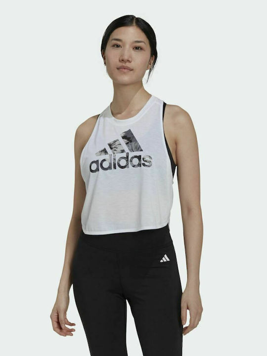 Adidas Aeroready Αμάνικη Γυναικεία Αθλητική Μπλούζα Λευκή