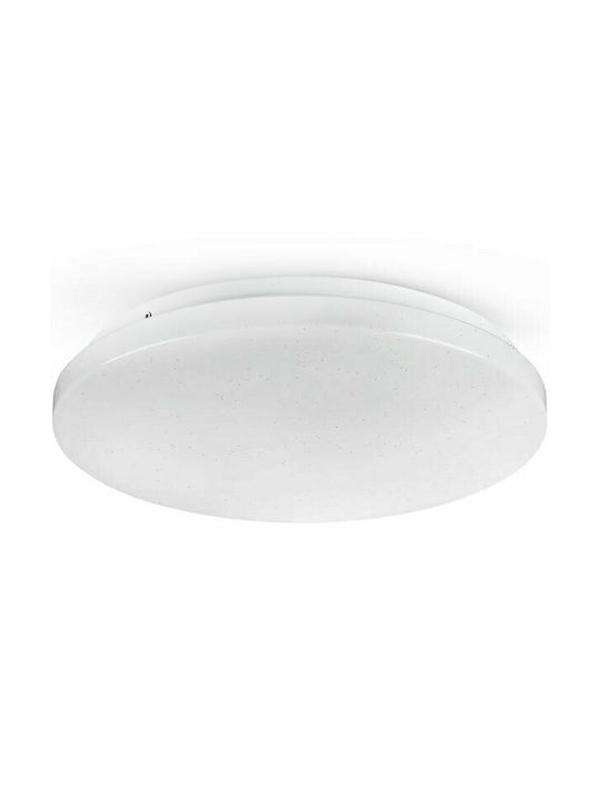 V-TAC Μοντέρνα Πλαστική Πλαφονιέρα Οροφής με Ενσωματωμένο LED σε Λευκό χρώμα 26cm