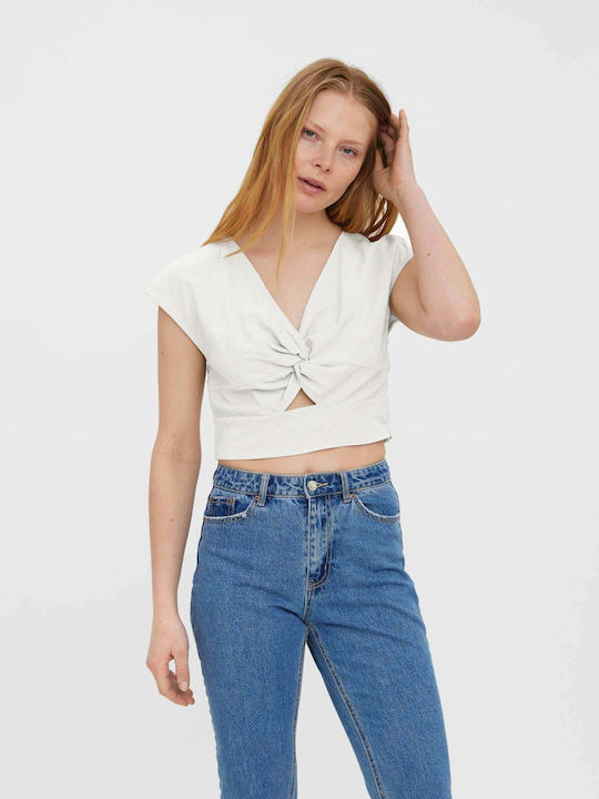 Vero Moda Snow Women's Summer Crop Top Linen Sh...