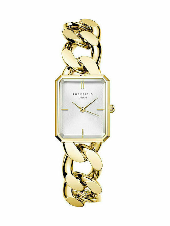 Rosefield The Octagon XS Women's Watch with Gold Metal Bracelet