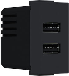 Aca Modys Gemauerte Steckdose mit 2 USB-Anschlü...