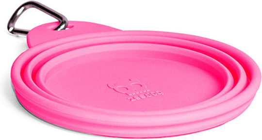 Zee-Dog Bowl Silicone Food & Water for Dog & Cat 500ml 17.5cm in Pink Color