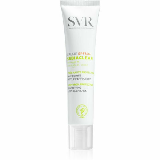 SVR Laboratoire Sebiaclear Creme SPF50+ Αντιηλιακή Κρέμα Προσώπου για Λιπαρό Δέρμα με Ατέλειες & Ματ Υφή 40ml