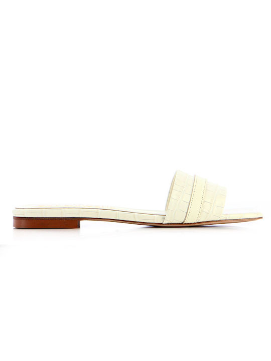 Guy Laroche Leather Women's Flat Sandals In White Colour